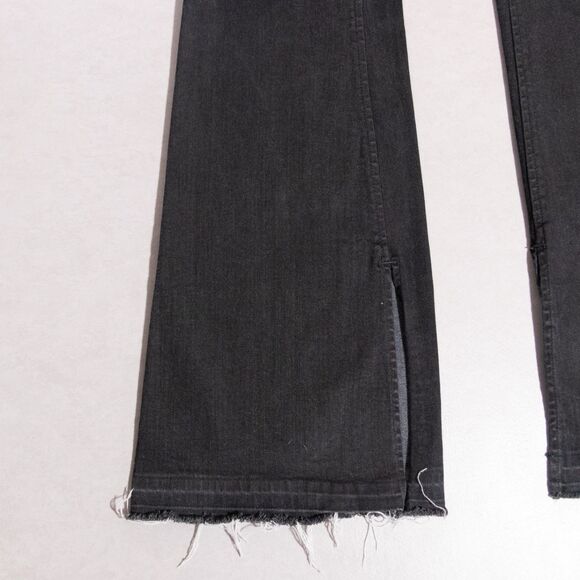 Rag & Bone Bella High-Rise Flare Bootcut Jeans Split Hem Black Denim Women's 28 - Picture 2 of 7